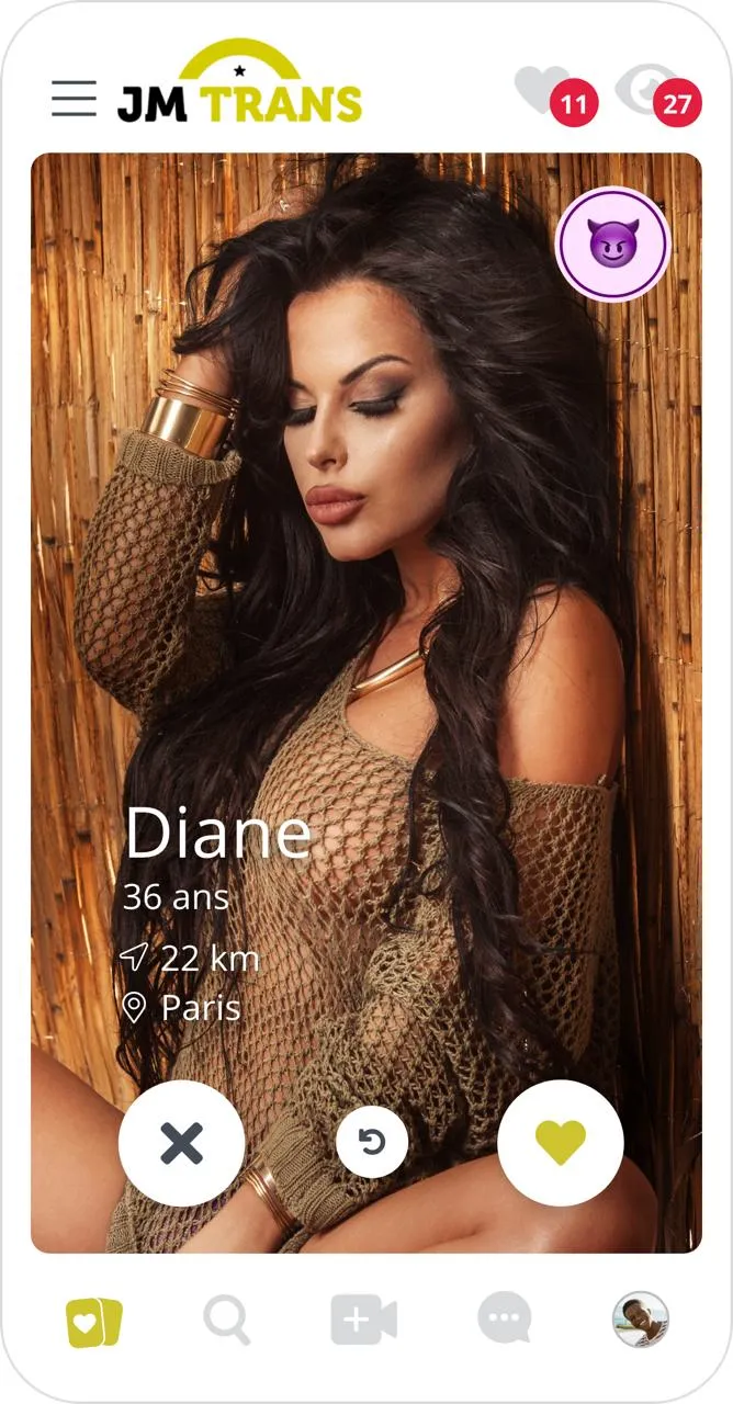 Capture d'écran JM Trans, plateforme de rencontre transgenre